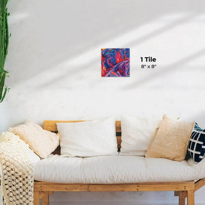 Blue and Red Swirl Preview - 8in x 8in