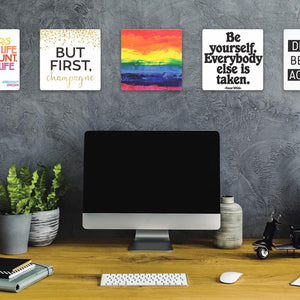 Model mounting Over the Rainbow Slidetile to the wall.
