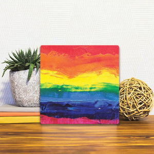 A Slidetile of the Over the Rainbow sitting on a table.