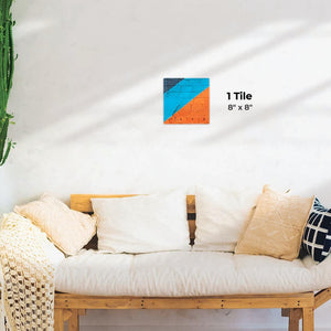 Orange and Blue on Brick Preview - 8in x 8in