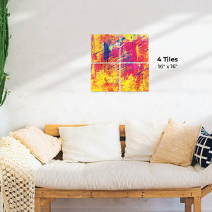 Pink and Yellow Preview - 16in x 16in