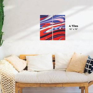Red and Blue Waves Preview - 16in x 16in