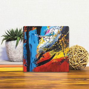 A Slidetile of the Red and Gold sitting on a table.