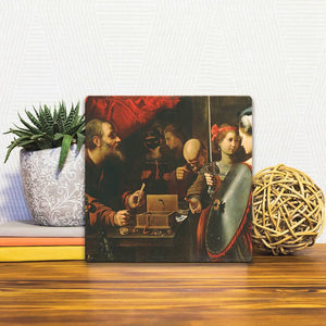 A Slidetile of the Achilles Among the Daughters sitting on a table.