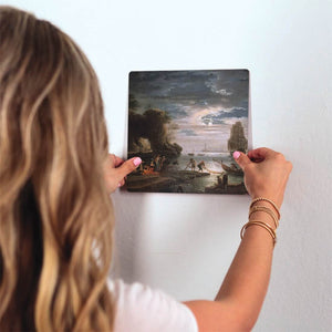 Coastal Scene by Claude Vernet Slidetile on wall in office.