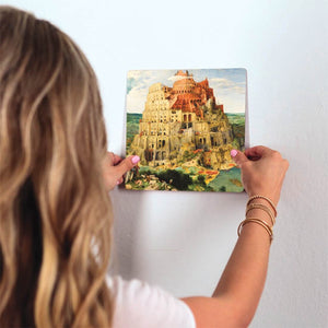Tower of Babel Slidetile on wall in office.