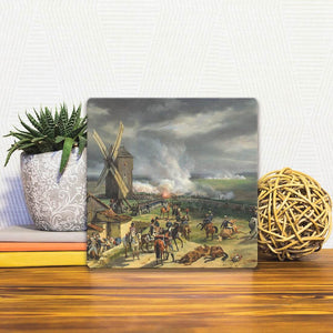 A Slidetile of the Valmy Battle sitting on a table.