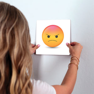 Angry Emoji Slidetile on wall in office.