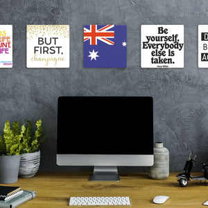Model mounting The Australian Flag Slidetile to the wall.