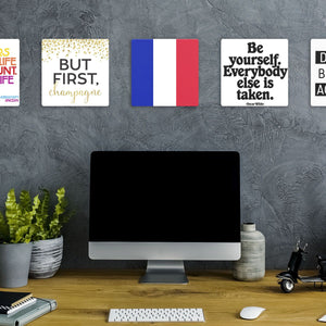 Model mounting The French Flag Slidetile to the wall.
