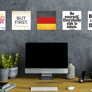 Model mounting The German Grunge Flag Slidetile to the wall.