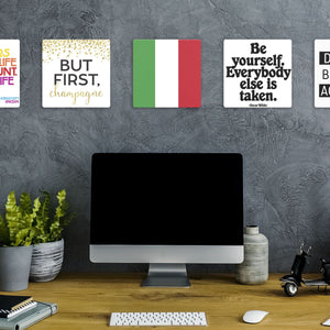 Model mounting The Italian Flag Slidetile to the wall.