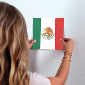 The Mexican Flag Slidetile on wall in office.