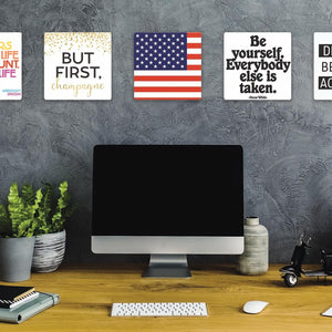 Model mounting The American Flag Slidetile to the wall.