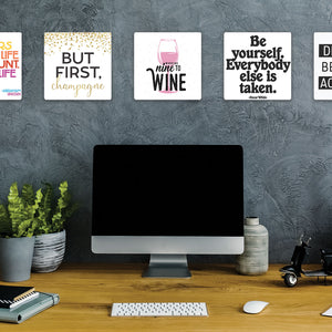 Model mounting Nine to Wine Slidetile to the wall.