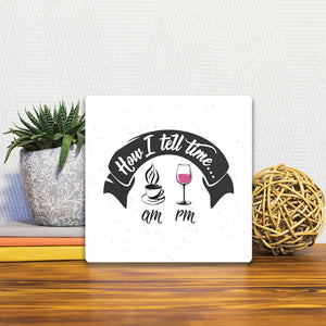 A Slidetile of the How I Tell Time sitting on a table.