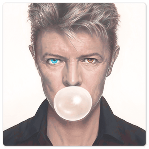 Bowie Blows a Bubble - 8in x 8in