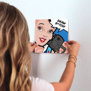 Draw Bitch Slidetile on wall in office.