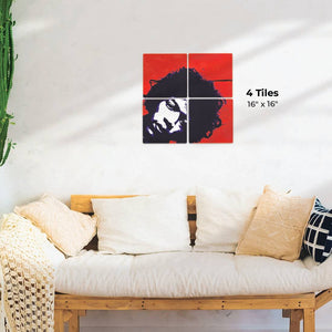 Hendrix on Red Preview - 16in x 16in