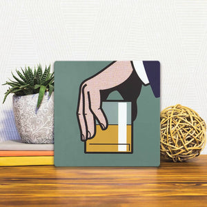 A Slidetile of the Be Cool sitting on a table.
