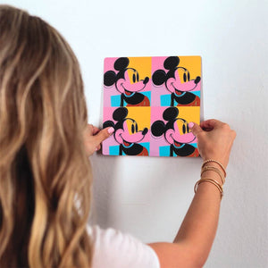 Mickey x 4 Slidetile on wall in office.