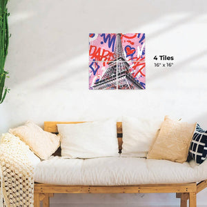 Eiffel Tower Graffiti Preview - 16in x 16in