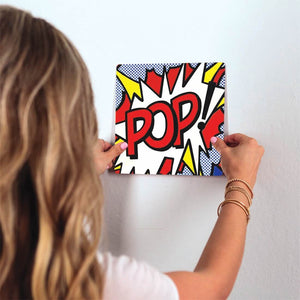 Pop! Slidetile on wall in office.