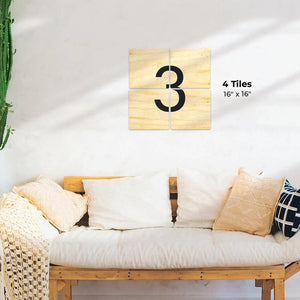 Number 3 - Light Wood Preview - 16in x 16in