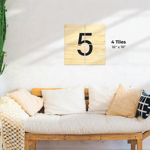 Number 5 - Light Wood Preview - 16in x 16in
