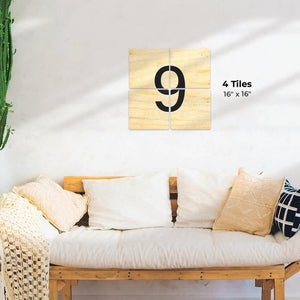 Number 9 - Light Wood Preview - 16in x 16in