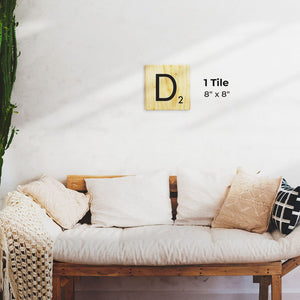 Letter D - Light Wood Preview - 8in x 8in