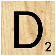 Letter D - Light Wood - 8in x 8in