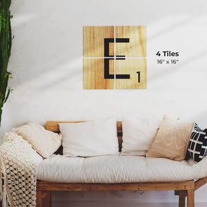 Letter E - Light Wood Preview - 16in x 16in