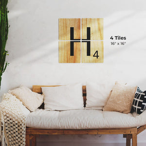 Letter H - Light Wood Preview - 16in x 16in