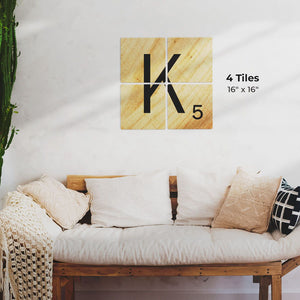 Letter K - Light Wood Preview - 16in x 16in