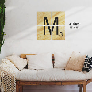 Letter M - Light Wood Preview - 16in x 16in