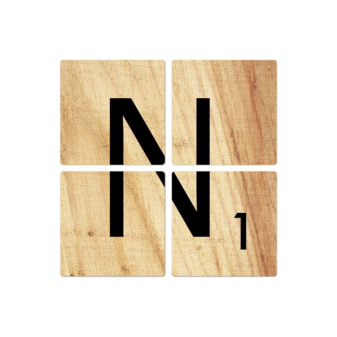 N- 2 inch Wood Alphabet Tile
