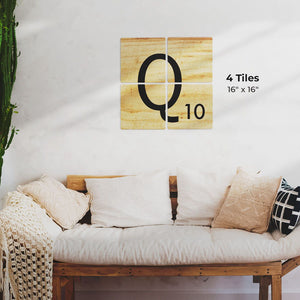 Letter Q - Light Wood Preview - 16in x 16in