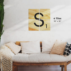 Letter S - Light Wood Preview - 16in x 16in