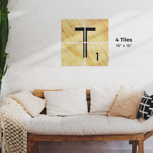 Letter T - Light Wood Preview - 16in x 16in