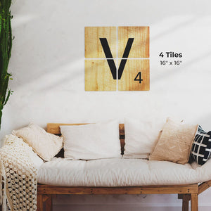 Letter V - Light Wood Preview - 16in x 16in
