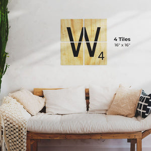 Letter W - Light Wood Preview - 16in x 16in