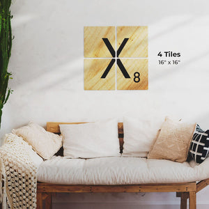 Letter X - Light Wood Preview - 16in x 16in