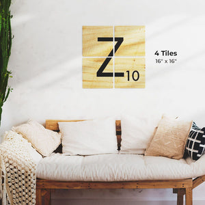 Letter Z - Light Wood Preview - 16in x 16in