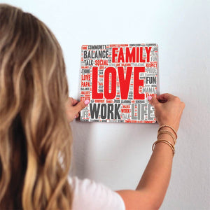 Love my Family Slidetile on wall in office.