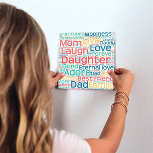 Love our Daughter Slidetile on wall in office.