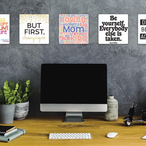 Model mounting Loving Mom Slidetile to the wall.