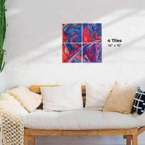 Blue and Red Swirl Preview - 16in x 16in