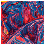 Blue and Red Swirl - 8in x 8in