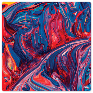 Blue and Red Swirl - 8in x 8in